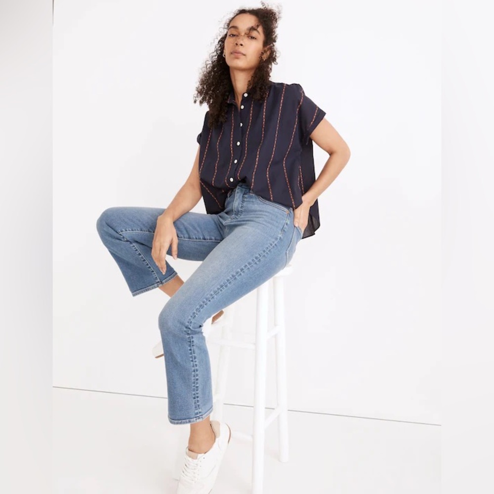 Madewell Jeans Womens 27 Cali Demi Boot Cropped High Waist Denim